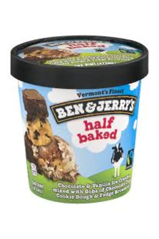 Ben Jerry S Half Baked 1pt Chocolate Vanilla Ice Cream Mixed With Chocolate Chip Cookie Dough And Fudge Brownie Delivery In Alhambra Ca Marengo Liquor