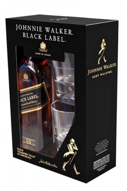 Johnnie Walker Black Label Gift Set 750mL