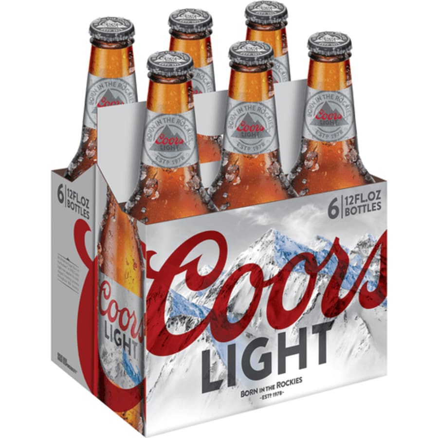 Coors Light Lager Beer 12 Oz 6pk Bottle Delivery In Los Angeles Ca Liquor Town