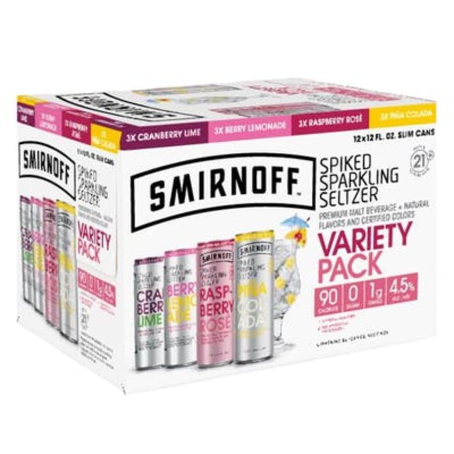 Smirnoff Seltzer Variety Pack 12 Can 12 oz