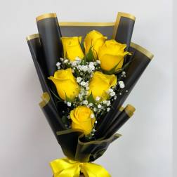 Bouquet 6 Roses Yellow