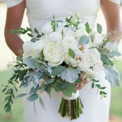 Classic White Rose Bridal Bouquet