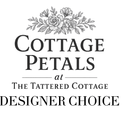 Cottage Petals designer choice logo on a white background