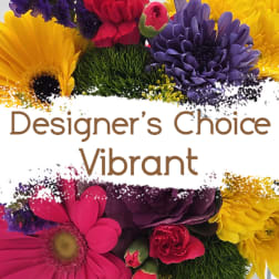 Bright mixed bouquet with yellow, purple, and pink flowers