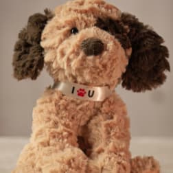 8" Plush Puppy, Tan and Brown