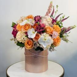 Golden Sunset Orchid Arrangement