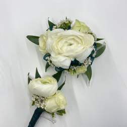 Ranuncula & Rose Corsage/Boutonnière