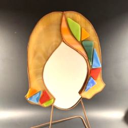#A010 - Amber Mosaic Face Mirror
