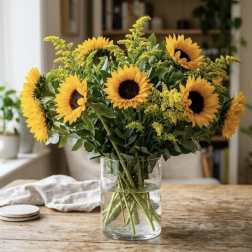 Golden Smile Bouquet By Black Cat Florist
