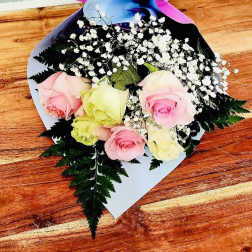 Half a Dozen Roses Wrapped