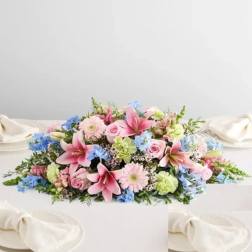 Watercolor Skies Delphinium Centerpiece