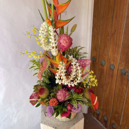 Incredible Tropical Floral tower Display designers choice