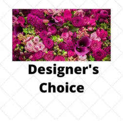 Designer’s Choice floral arrangement in magenta and pink tones
