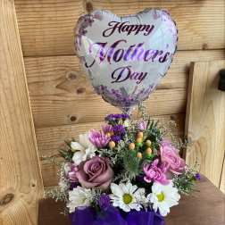 Purple Arrangement with Roses