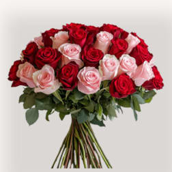 Pink & Red Wrapped Bouquet