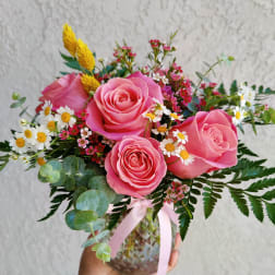 Pretty Pink Rose Arrangement by Millan