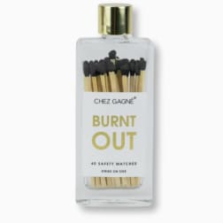 Burnt Out Glass Bottle Safety Matches (Black)