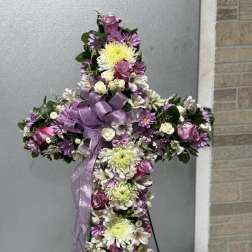 Lavender Grace Cross Standing Spray