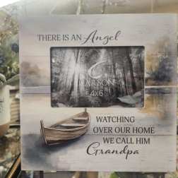 Decorative photo frame with the words "There is an Angel" and "Grandpa"
