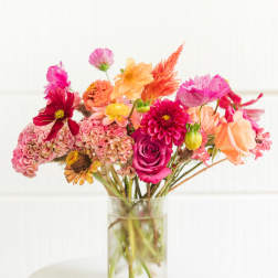 hot pink, peach and orange creation