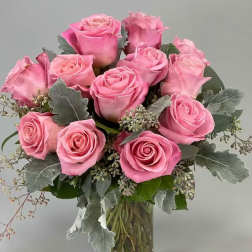 One Dozen Light Pink Roses