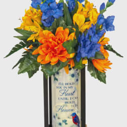 "Hold You In My Heart" Silk Cylinder Lighted Lantern