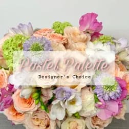 Mixed pastel bouquet with roses, daisies, and white blooms
