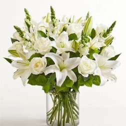 Classic All White Arrangement for Sympathy