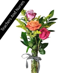 Rainbow Rose Bud Vase