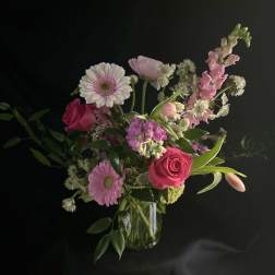 Strawberry Sorbet Vased Arrangement