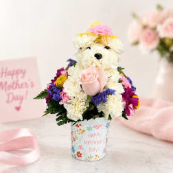 Mother’s Day Puppy Love Arrangement – Same Day Delivery Houston