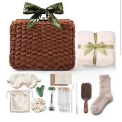 Vintage 14-Piece Self care Wicker Basket