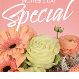 Pink floral Mother's Day card with pastel flowers