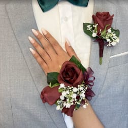 Burgundy Elegance Corsage
