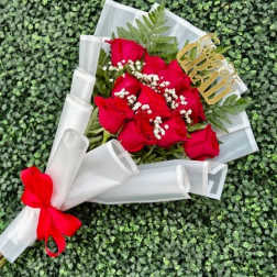 Congrats Grad White Flat Bouquet Ramo