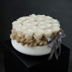 Preserved Roses - White Vase