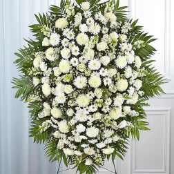 White Funeral Standing Spray