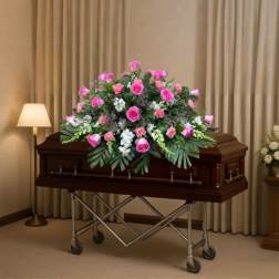 Eternal pink casket spray