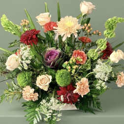 Designer's Choice Centerpiece - English Garden Style Mix of Fresh Premium Flowers