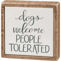 Dogs Welcome Box Sign
