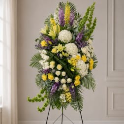 Golden Remembrance Standing Sympathy Spray