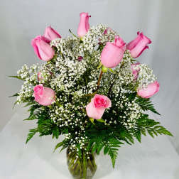 Dozen Pink Roses
