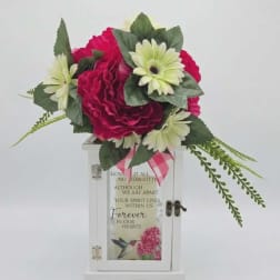 Forever In Our Hearts Lighted Lantern w/ Silk Floral