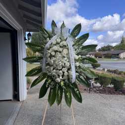 White Roses and Lilies Standing Spray