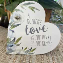 Wood Heart Mother's Love