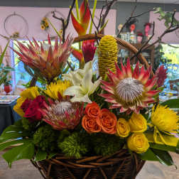Tropical flower basket