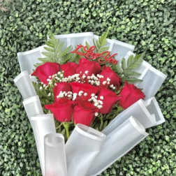 I love you White Flat Bouquet Ramo
