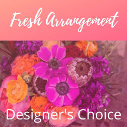 Bright mixed bouquet with pink, orange, and purple flowers