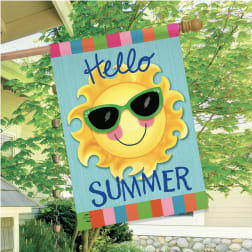Hello Summer Sun House Flag