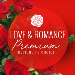 Graphic for a premium love and romance designer’s choice with red roses